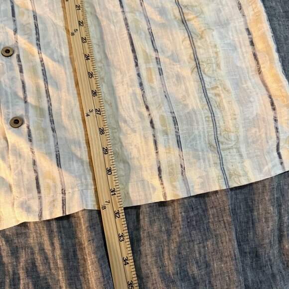 Tommy Bahama 100% Linen Stripe Short Sleeve Button Up Shirt Mens size XL - Picture 7 of 7